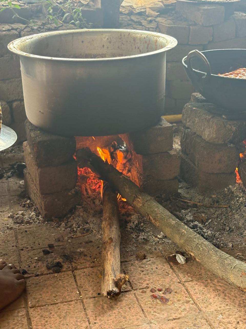 Traditional chulha wood-fired stove cooking organic village meals